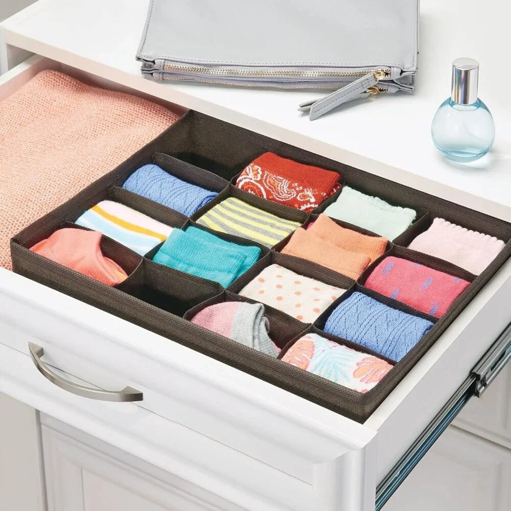 mDesign Large Fabric Dresser Drawer/Closet Storage Organizers Lot of 6